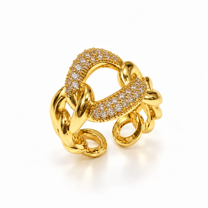 Crystal Link Statement Ring