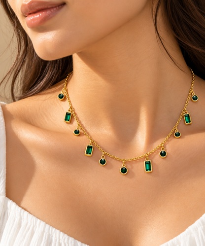 Emerald Green Charm Necklace