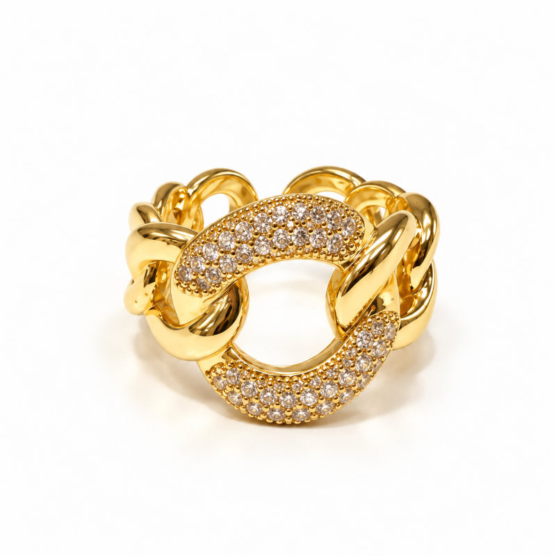 Crystal Link Statement Ring