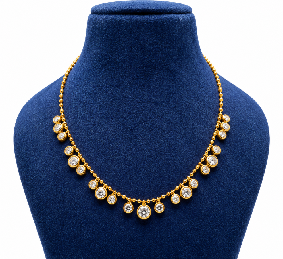 Crystal Drop Charm Necklace