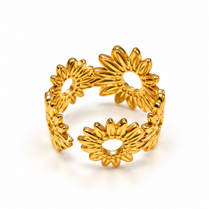 Golden Sunflower Statement Ring