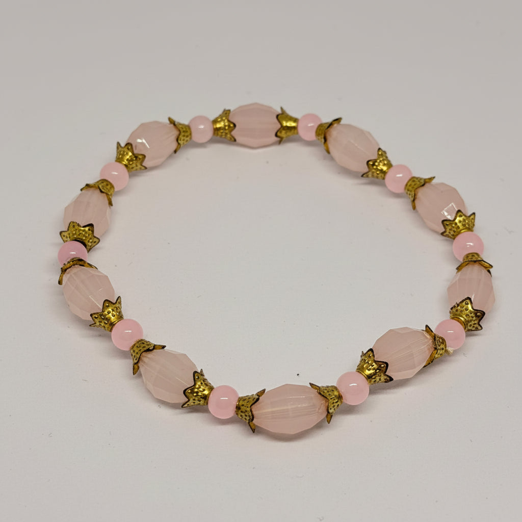 Blush Luxe Charm Bracelet Set (Set of 4) – Beaded Tassel Stack