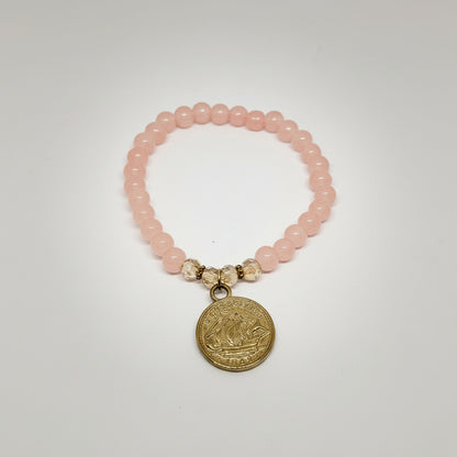 Blush Luxe Charm Bracelet Set (Set of 4) – Beaded Tassel Stack