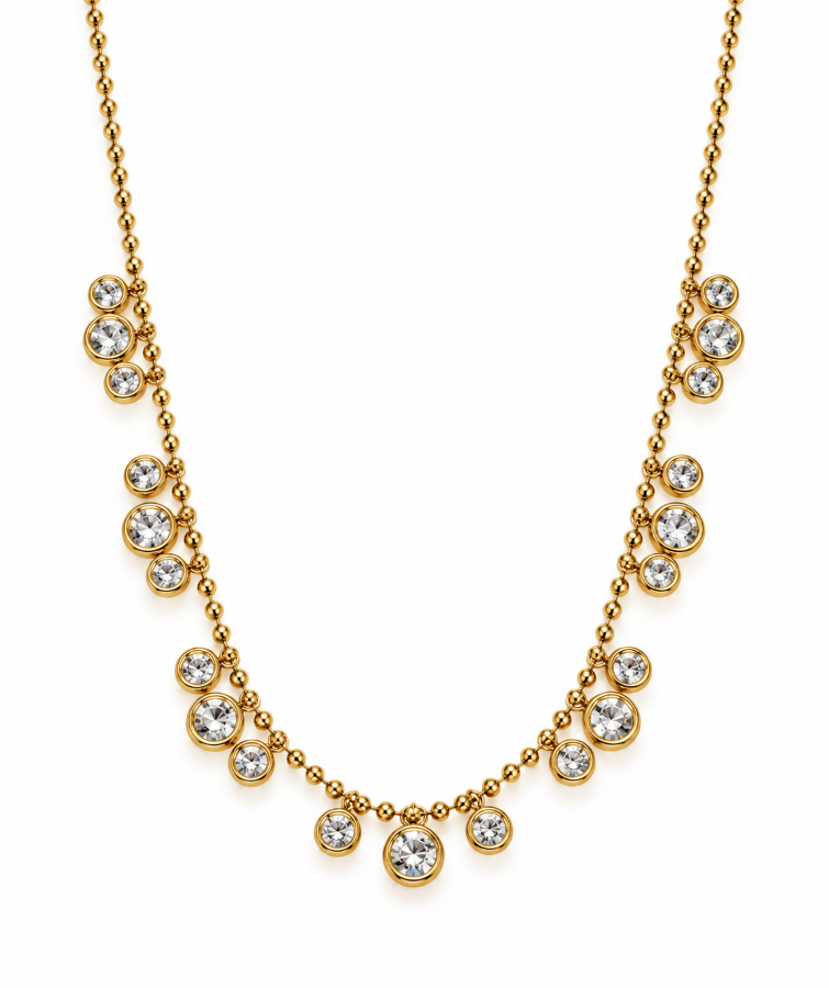 Crystal Drop Charm Necklace