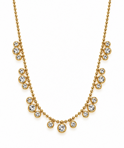 Crystal Drop Charm Necklace