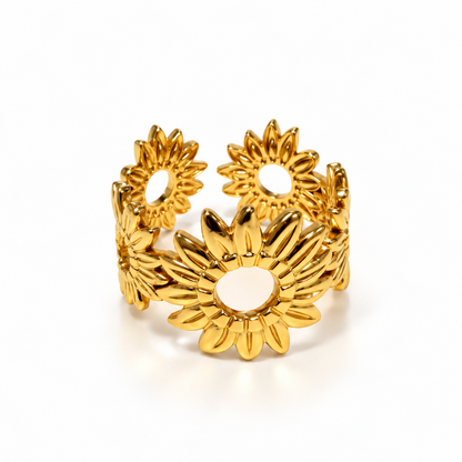 Golden Sunflower Statement Ring