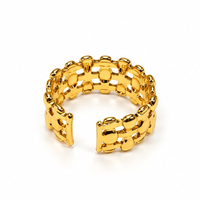 Golden Floral Vine Statement Ring