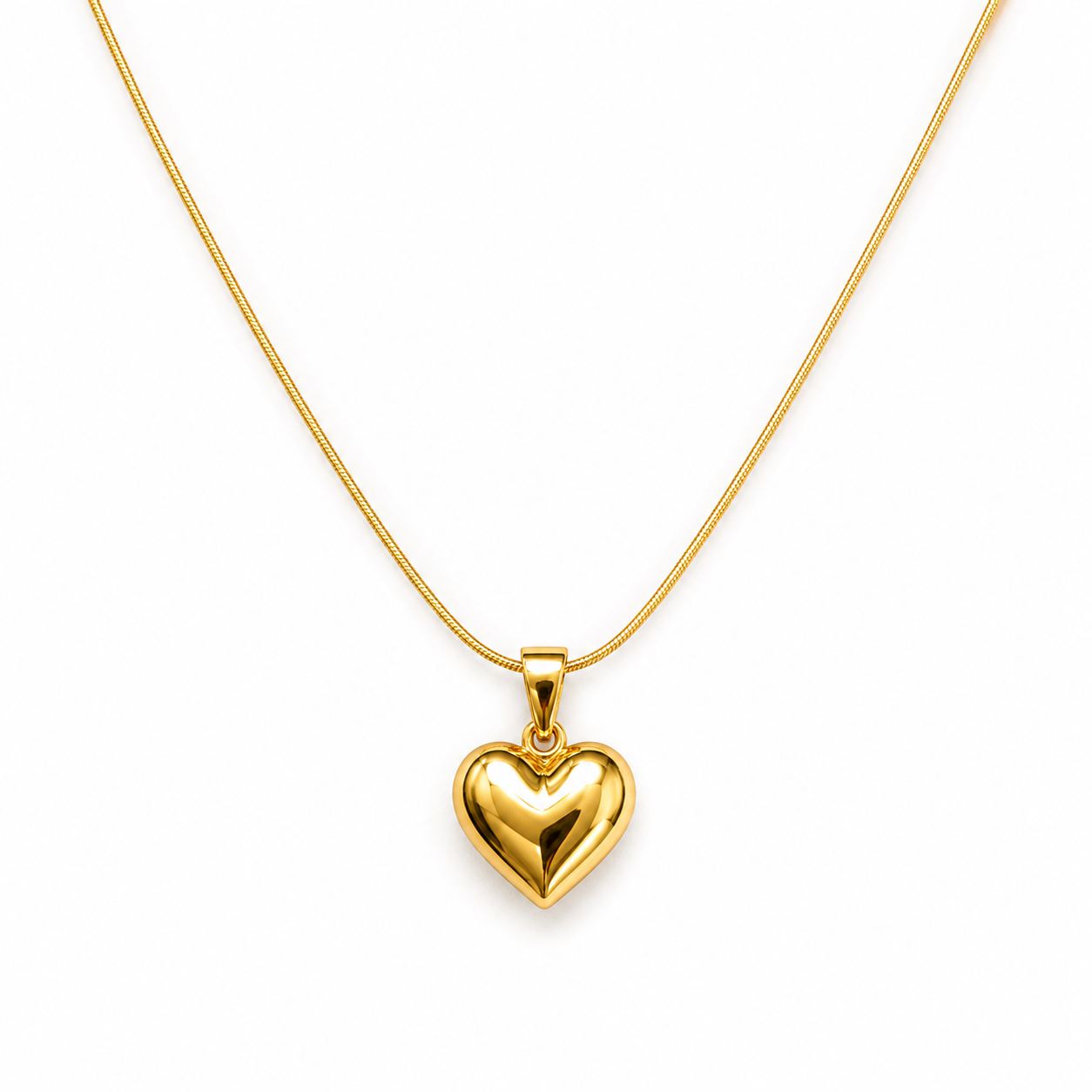 Classic Heart Gold Pendant Necklace (Anti-Tarnish)