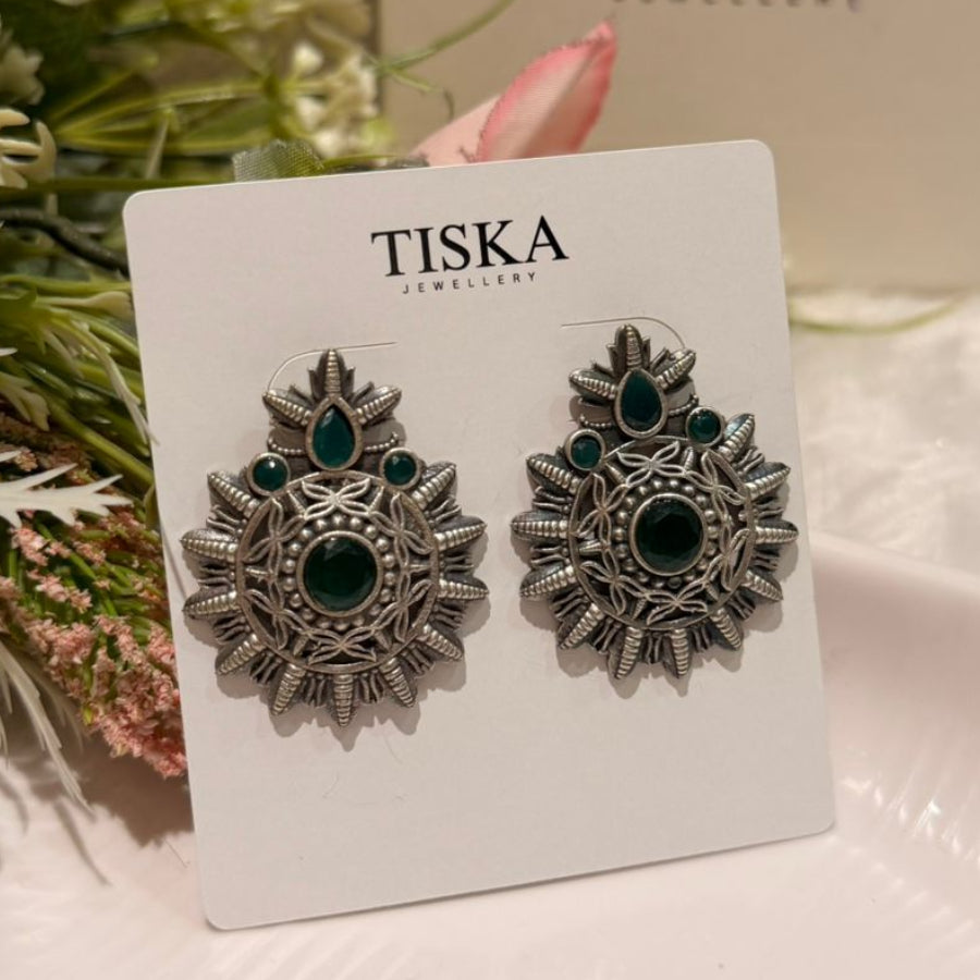 Royal Sunburst Antique Statement Earrings