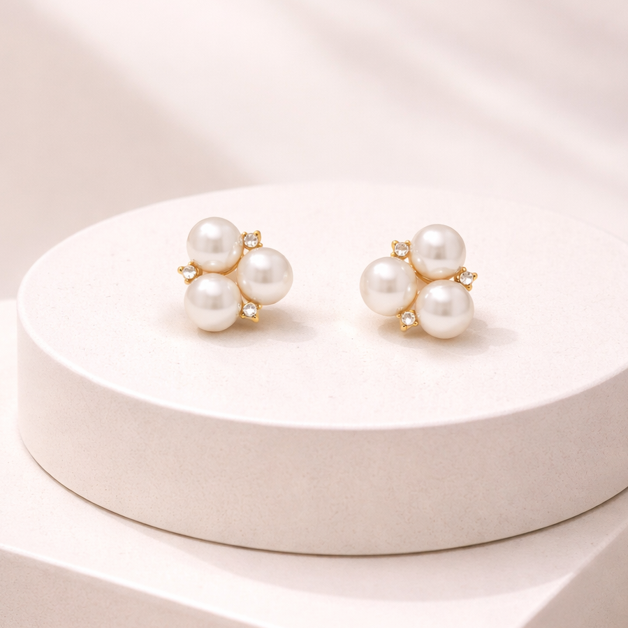 Pearl Bloom Stud Earrings