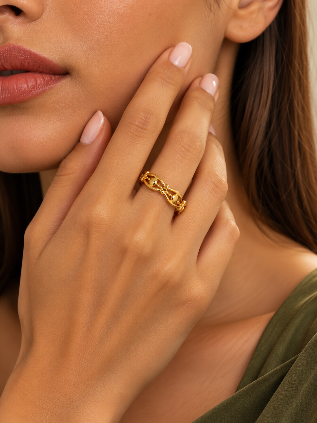 Orb Twist Adjustable Ring (Anti tarnish) | Opening Adjustable 14K Gold-plated Stainless Steel Ring