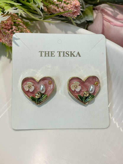 Blooming Heart Garden Stud Earrings