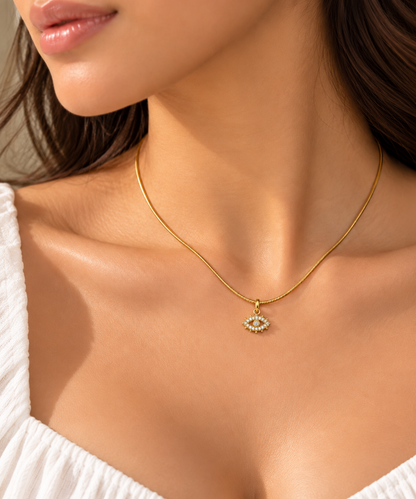 Crystal Evil Eye Pendant Necklace