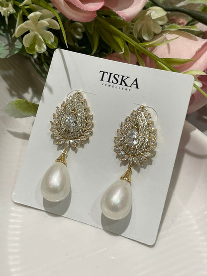 Royal Pearl Drop Earrings