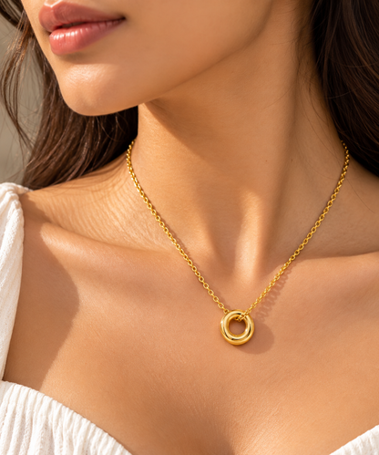 Golden Circle Pendant Necklace