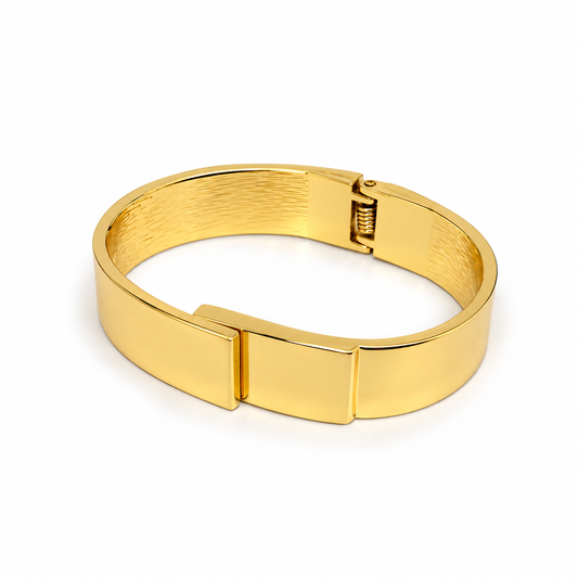 Gold Hinged Cuff Bracelet (Anti-Tarnish) | small to medium wrists.