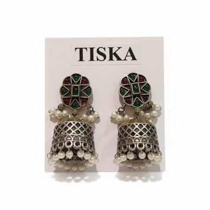 Royal Pearl Jhumka Statement Earrings