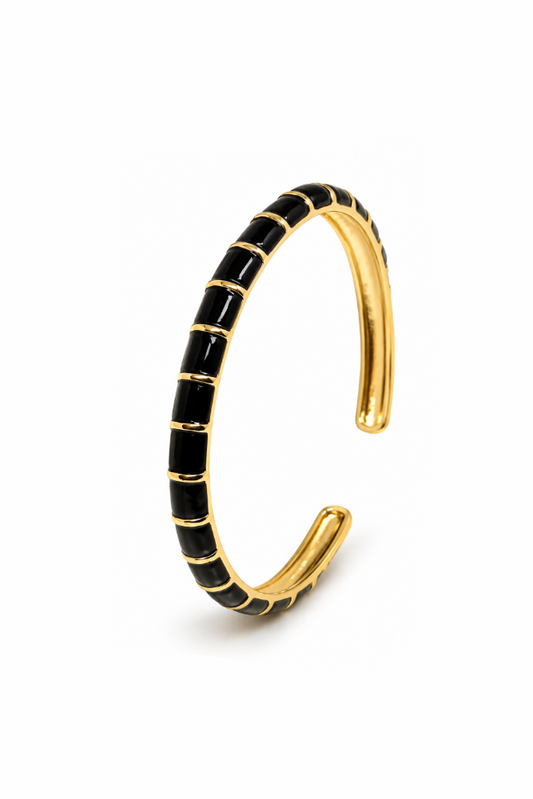 Noir Line Gold Cuff Bracelet