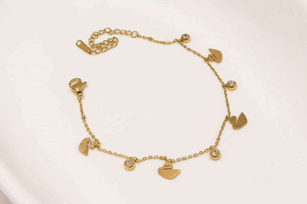 Swan Charm Bracelet