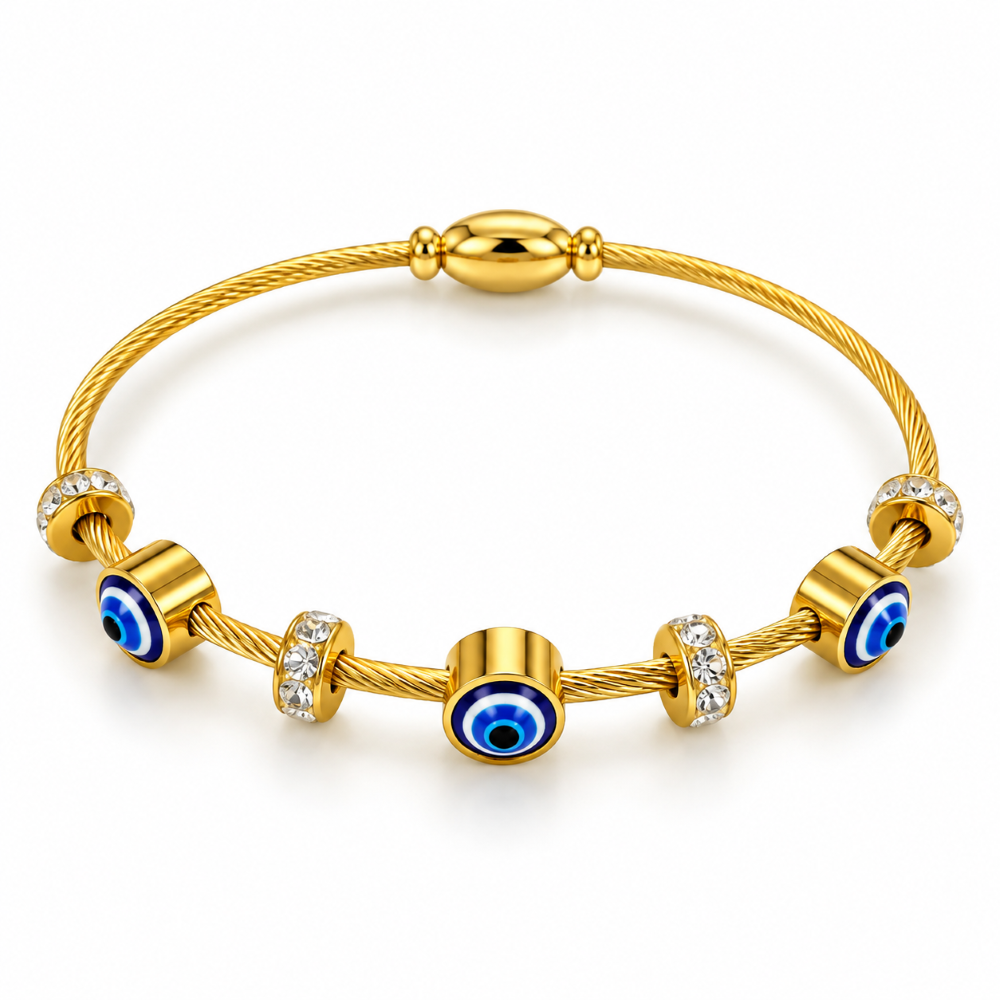 Evil Eye Charm Gold Bracelet