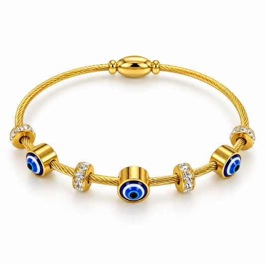 Evil Eye Charm Gold Bracelet