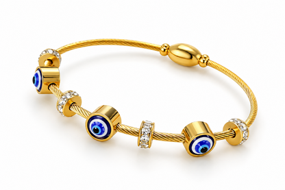 Evil Eye Charm Gold Bracelet