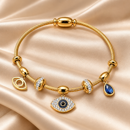 Celeste Evil Eye Gold Charm Bracelet (Anti Tarnish)