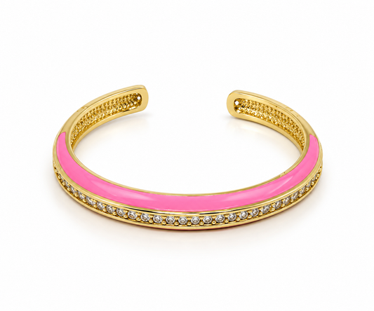 Blush Pink Gold Cuff Bracelet |  Small to Medium wrists