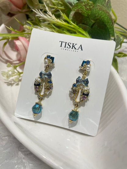 Elegant Blue Crystal Drop Earrings