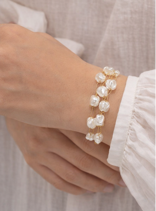 Baroque Pearl Layered Bracelet
