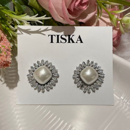 Radiant Pearl Halo Studs