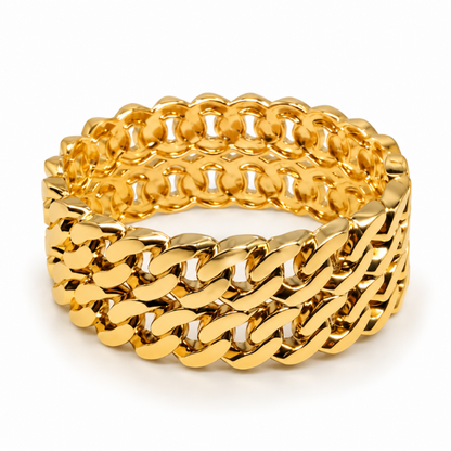 Arielle Gold Chain Statement Bangle (Anti tarnish) | Stainless Steel