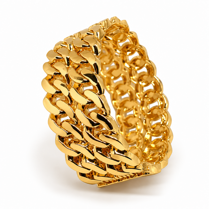 Arielle Gold Chain Statement Bangle (Anti tarnish) | Stainless Steel