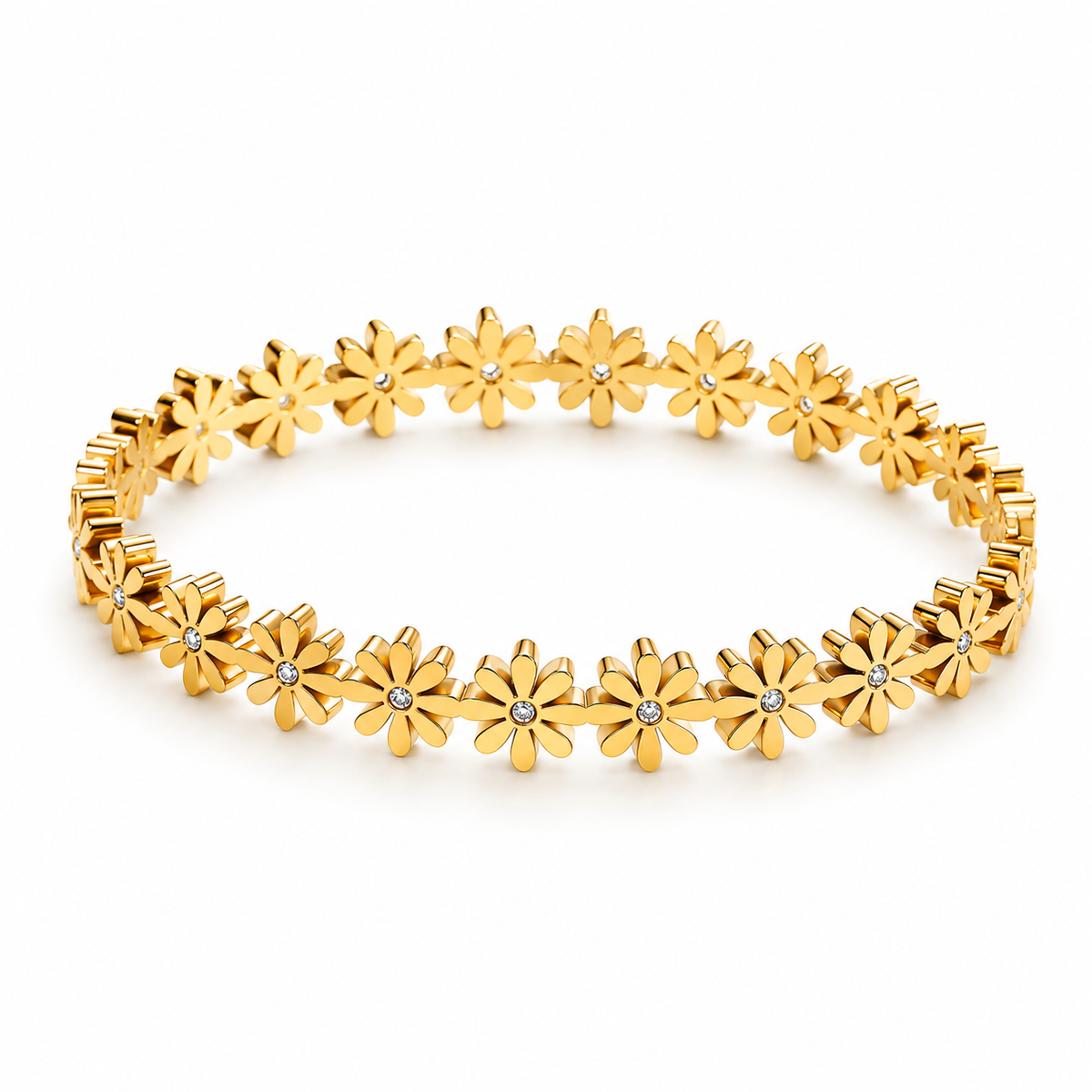 Daisy Bloom Gold Bracelet (Anti tarnish) | Stainless Steel