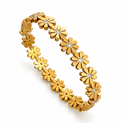 Daisy Bloom Gold Bracelet (Anti tarnish) | Stainless Steel