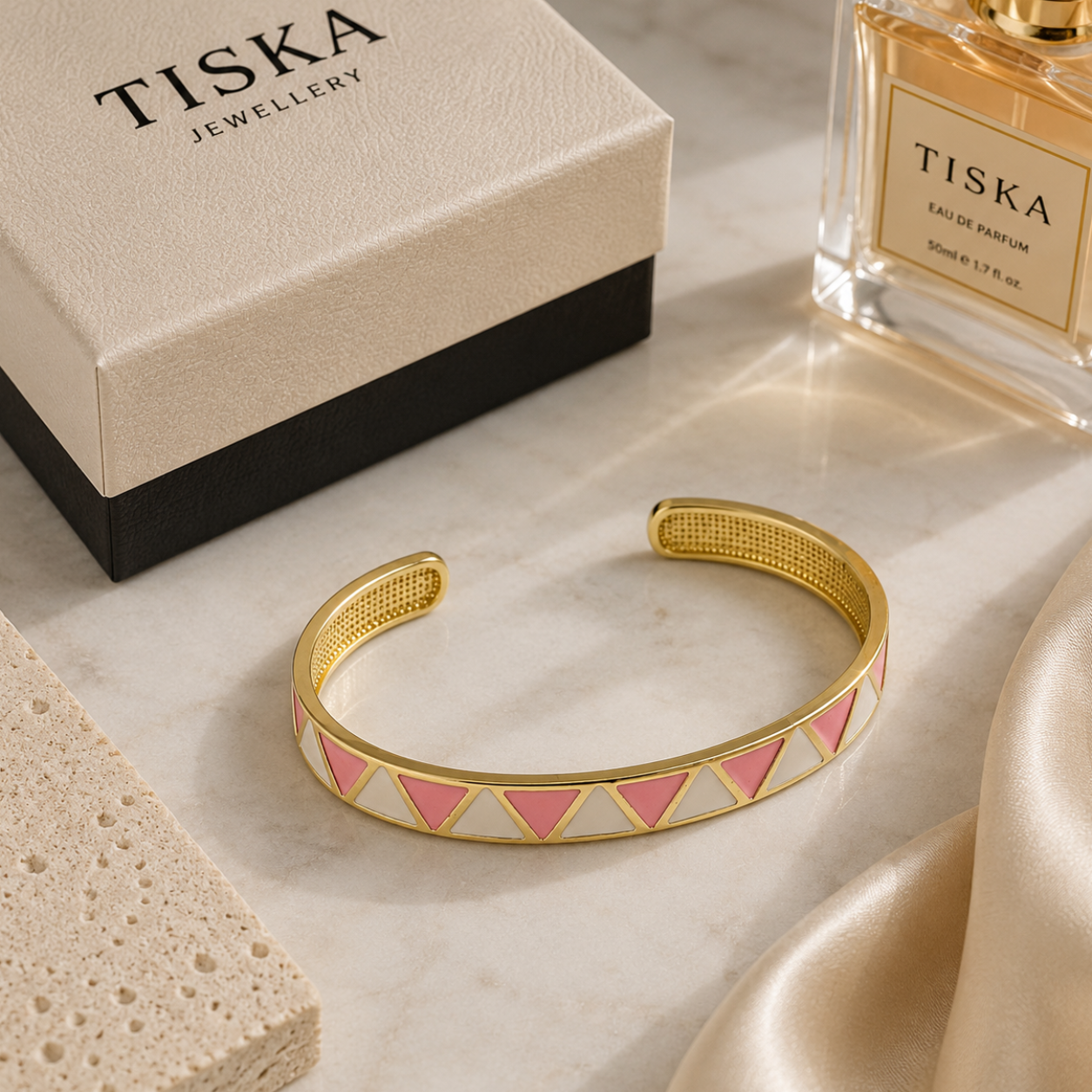 Blush Geo Open Luxe Cuff Bracelet