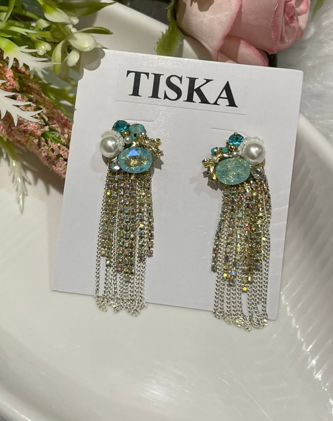 Blue Luxe Tassel Drop Earrings