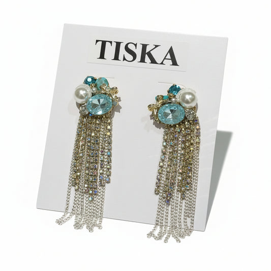 Blue Luxe Tassel Drop Earrings