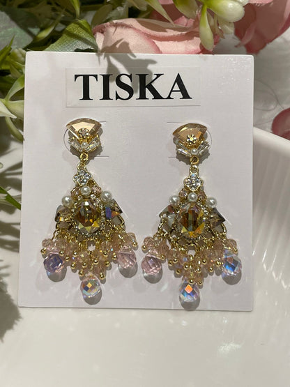 Blush Crystal Chandelier Earrings