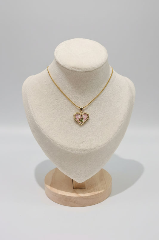 Blush Heart Pearl Pendant Necklace – Gold Finish | Anti-Tarnish