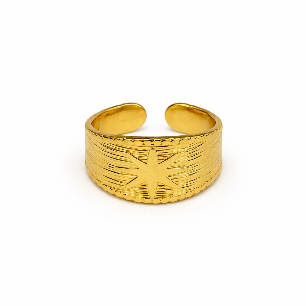 Star Textured Statement Ring