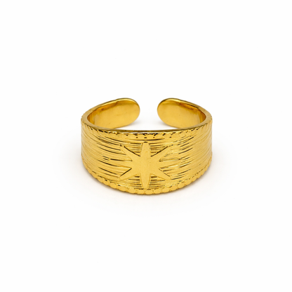 Star Textured Statement Ring