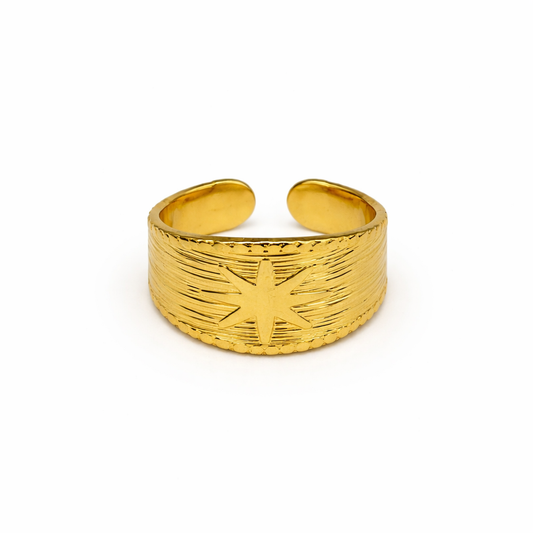 Star Textured Statement Ring