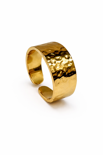 Hammered Wide Band Ring