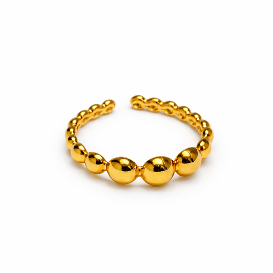 Golden Beaded Open Ring