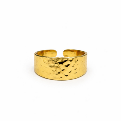 Hammered Wide Band Ring