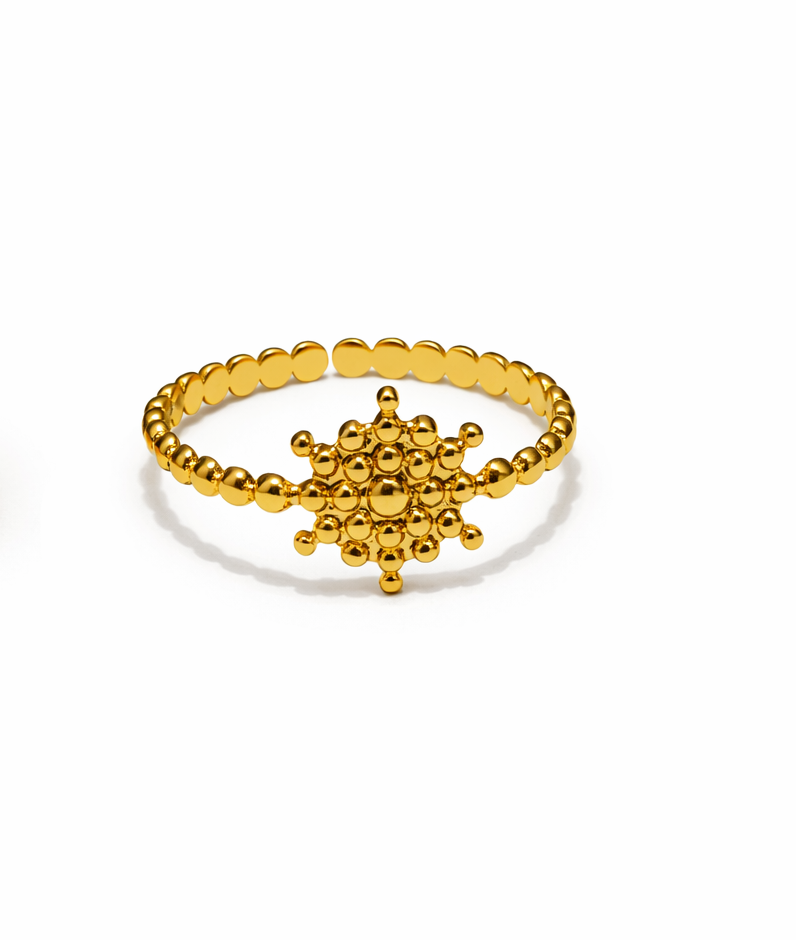 Celestial Bloom Gold Adjustable Ring