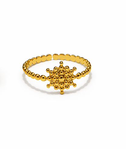 Celestial Bloom Gold Adjustable Ring