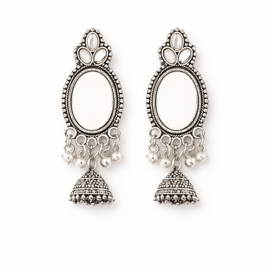 Noor Mirror Jhumka Earrings