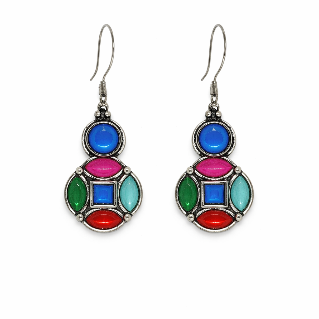 Noor Pop Multicolor Stone Drop Earrings